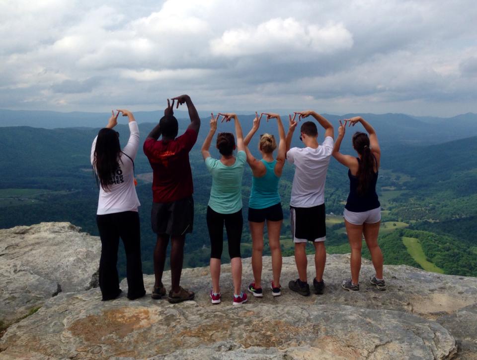 Students at McAfee's Knob